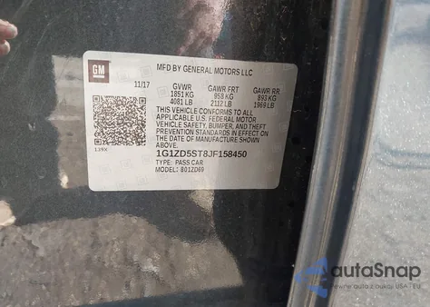 2018 Chevrolet Malibu Lt from USA, damaged, VIN 1G1ZD5ST8JF158450